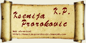 Ksenija Proroković vizit kartica